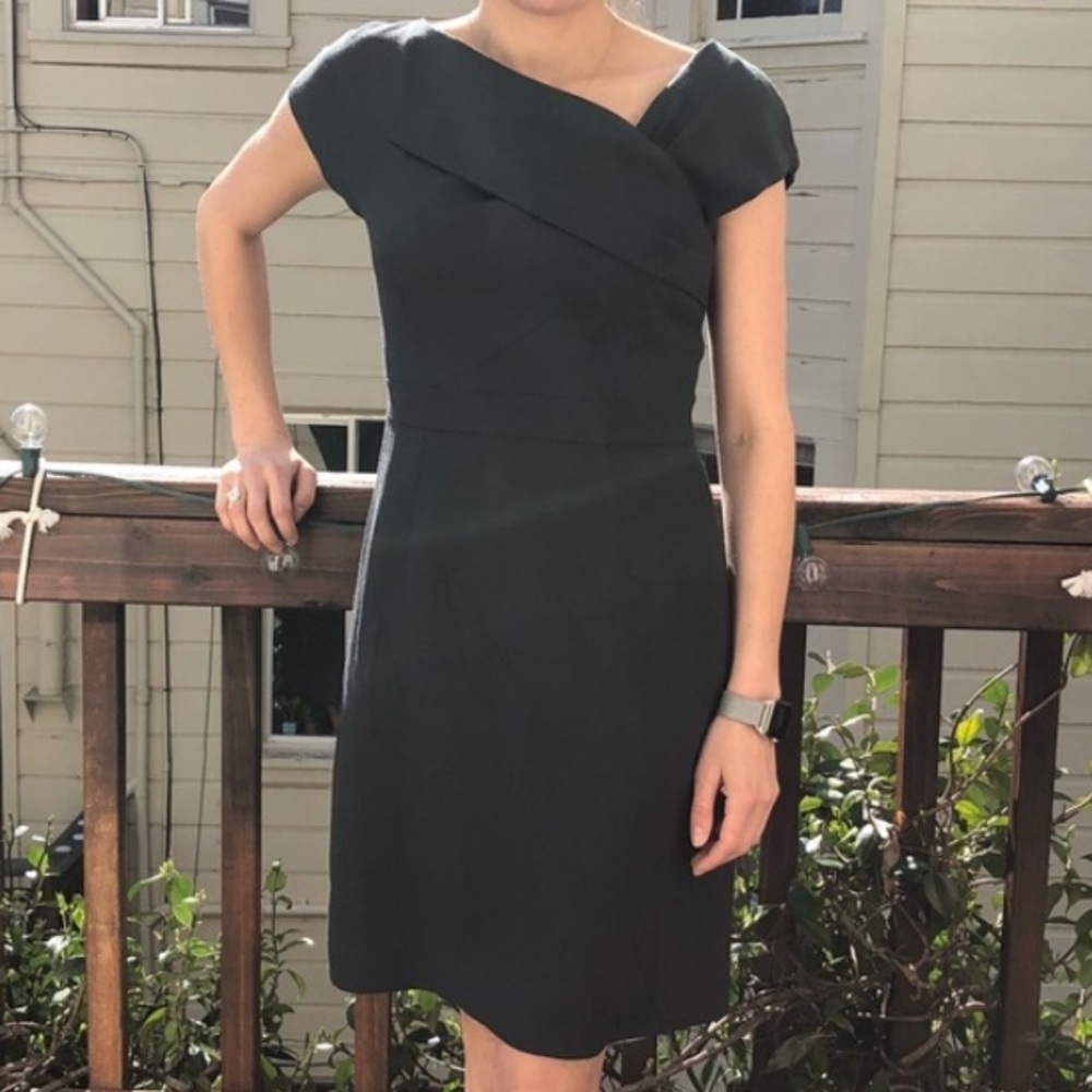 J. Crew Origami Sheath Wool Dress in Dark Green Size 6P